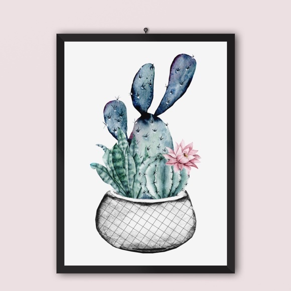 Wall Art Watercolor Cactus Aloe Vera Plant Illustration Print Poster Unframed - Picture 7 of 7